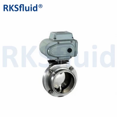 SS304/SS316 Sanitary Stainless Steel Butterfly Valve Motor Electrical Valve of Hygienic Grade for Food/Beverage/Chemical Making