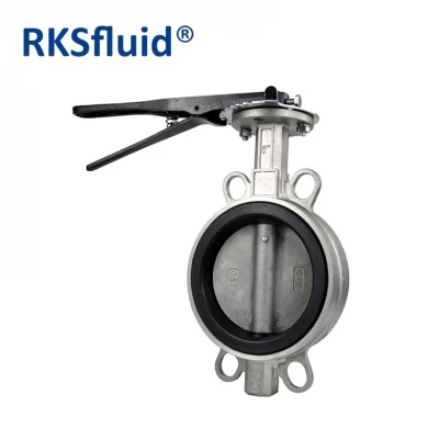 Stainless steel wafer type butterfly valve manual gearbox butterfly valves dn200