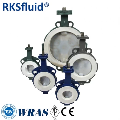 WCB wafer PTFE coated butterfly valves top grade