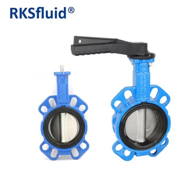 Wafer type SS316 disc GGG40 body butterfly valve
