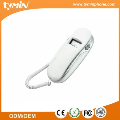 Teléfono Slimline básico de Amazon Hot Selling con función de identificación de llamadas e indicador LED para llamadas entrantes (TM-PA018)