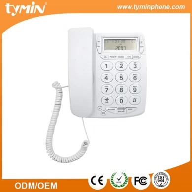 Basic wall mountable land line big button telephone with call id display (TM-PA036)