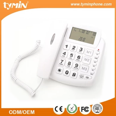 Telefone de botão jumbo de alta qualidade com retroiluminação azul e visor de identificação de chamada (TM-PA008)