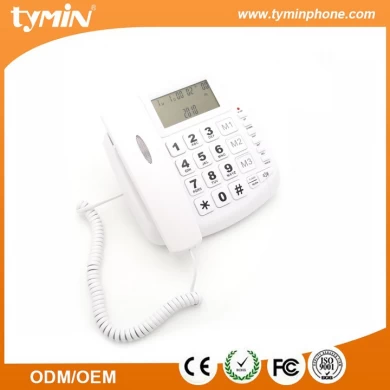 Telefone de botão jumbo de alta qualidade com retroiluminação azul e visor de identificação de chamada (TM-PA008)