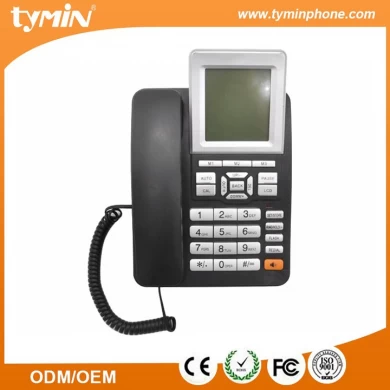 Téléphone fixe analogique fixe de vente à chaud avec écran ACL mains libres et super (TM-PA093)