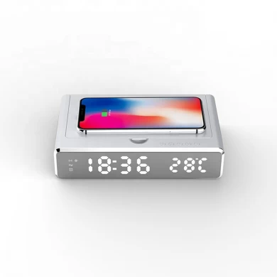 2020年新款3合1无线充电器闹钟和带紫外线数字温度计显示屏的家用手机紫外线消毒盒（MH-D68）