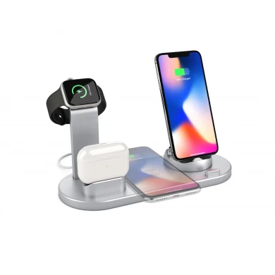 4 In 1 Fast Wireless Charging Station And Multiple Charging Dock For AirPods And Lightning Type-c Micro USB Port Phones With USB Charging Port For iWatch (MH-Q465)