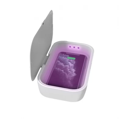 Prix ​​le moins cher 2-en-1 stérilisateur de téléphone portable UV chargeur sans fil et outil de nettoyage de boîte de désinfection avec lumière ultraviolette pour tuer les germes (MH-D73)