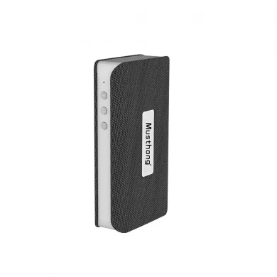 Cassa di alimentazione wireless con altoparlante Bluetooth in tessuto personalizzabile con uscita di ricarica USB e altoparlante Bluetooth con microfono incorporato per uso esterno (MH-P55)