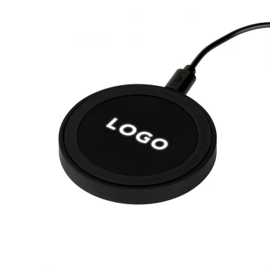Επιτραπέζιο OEM Round Shape Wireless Charging Pad With Customized Led Light Up Logo Wireless Charger Phone For All Qi-Enabled (MH-D2)