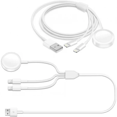Prix ​​d'usine Chargeur sans fil iWatch magnétique portable 3 en 1 pour Apple Watch Series 4/3/2/1 et câble de chargement pour iPhone et iPad (MH-D32A)