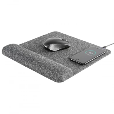 Musthong New Design Fast Wireless Charging Mouse Pad with Wrist Rest Support Memory Foam and Non-Slip Base for Computer Laptop Office Home (MH-D86)