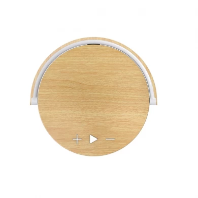 Φορητό μουσικό κομοδίνο επιτραπέζιο λαμπτήρα με ασύρματο φορτιστή τηλεφώνου και προσαρμόσιμο ξύλινο ασύρματο ηχείο χρώματος με ύφασμα (MH-Q960B)
