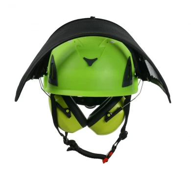 CE hard helmet Hi-Viz red, PPE safety helmet with visor