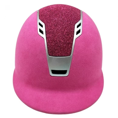 마이크로 화이버 핑크 승마 헬멧, 벨벳 승마 말 헬멧