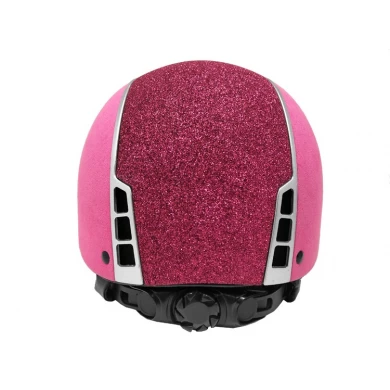 Microfiber pink horseback riding helmet, velvet riding horse helmets