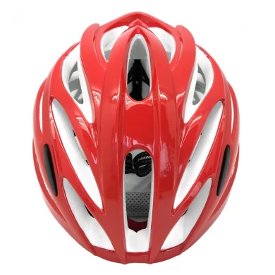 Red color well-ventilation streamlined rode bike helmet with 24 vents