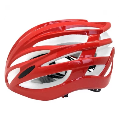 Red color well-ventilation streamlined rode bike helmet with 24 vents