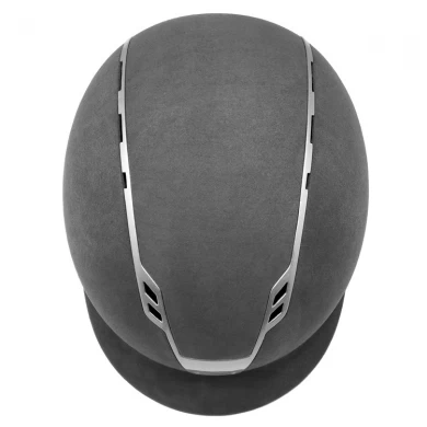 SEI認定耐久性のあるベルベットの灰色の調節可能な馬術保護ヘッドギア