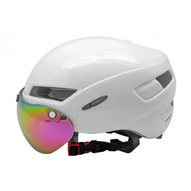 divertidos cascos de bicicleta TT con visera imán, opiniones casco de ciclo aerodinámico AU-T02