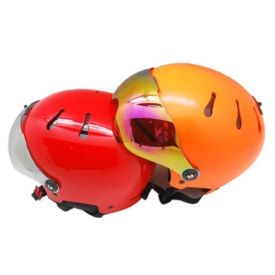 многофункциональный лыжный шлем с забралом, ABS оболочки снег шлем завод в Китае, Китай лыжи поставщиков шлем