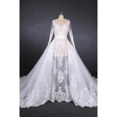 2019 mais recente projeto vestido de noiva vestido de noiva marfim vestido de noiva com trem destacável