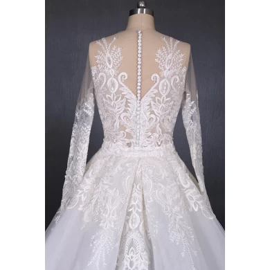 2019 dernière robe de mariée de conception robe de mariée ivoire robe de noiva avec train détachable