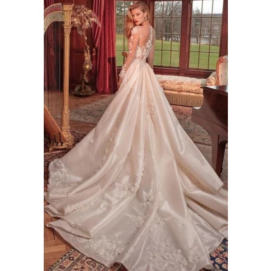 2019 new design bridal dress Removable Organza Skirt Maxi wedding dress