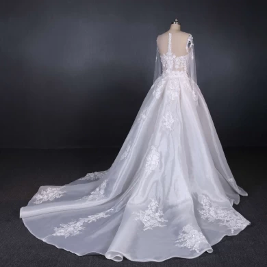 2019 تصميم جديد فستان الزفاف للإزالة تنورة اورجانزا ماكسي فستان الزفاف