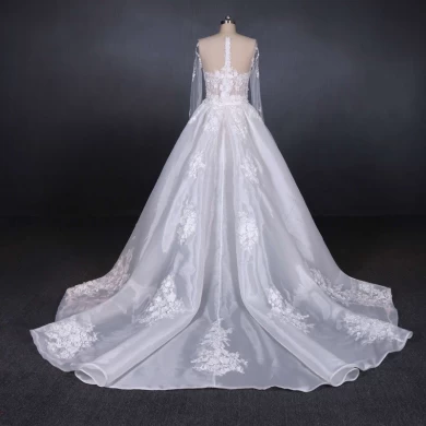 2019 تصميم جديد فستان الزفاف للإزالة تنورة اورجانزا ماكسي فستان الزفاف