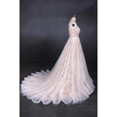 Backless mouwloze bruidsjurken robe de mariage Sexy Ruffle vestidos de novia