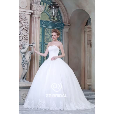 Fashion weiche Spitze herzförmiger Ausschnitt appliqued Prinzessin Hochzeitskleidfabrik