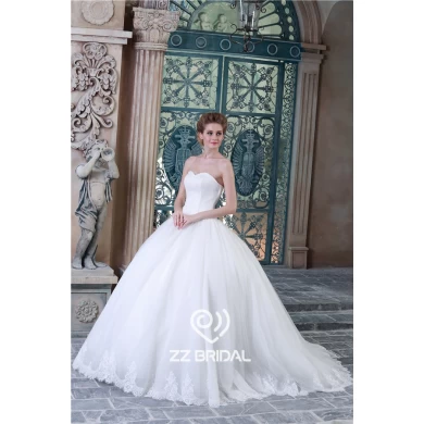 Fashion weiche Spitze herzförmiger Ausschnitt appliqued Prinzessin Hochzeitskleidfabrik