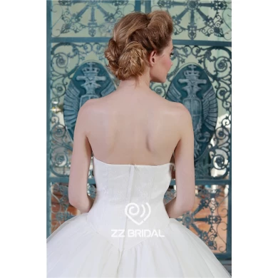 Fashion soft lace sweetheart neckline appliqued princess wedding dress factory