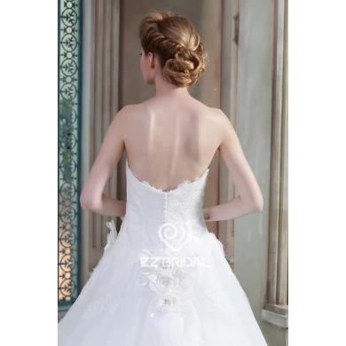 Модные возлюбленной декольте спинки цветы ручной работы свадебное платье производитель