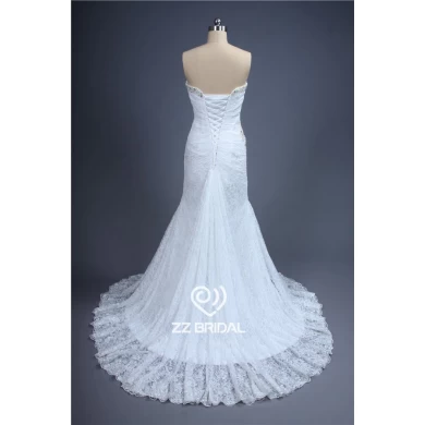 Хорошее качество бисером трепал возлюбленной декольте русалка свадебное платье с поездом