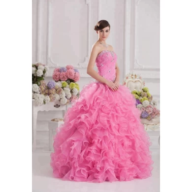 Heavy Beading Pink Ball Gown Quinceanera Prom Dress