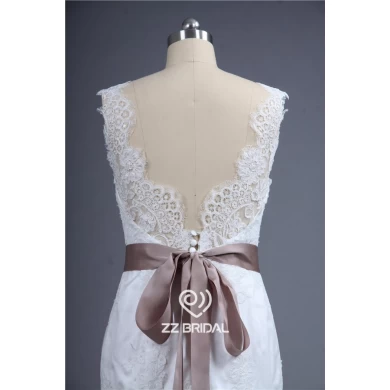 Alta alcinhas personalizado feito com cinto de laço sem encosto flor handmade vestido de noiva sereia