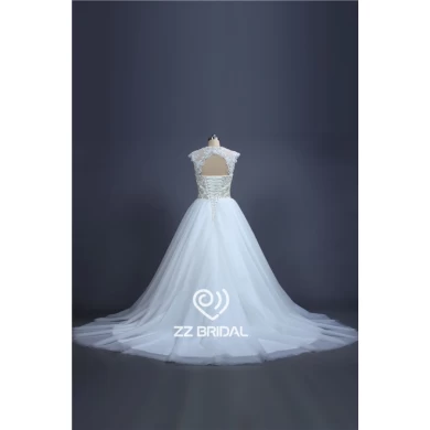 Крышка рукава бисером кружево платье принцессы свадебное посуды Высокий конец сделано в Китае