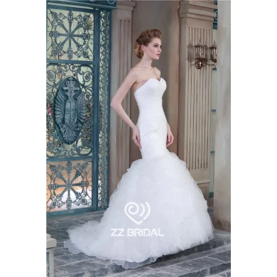 Горячая продажа трепал возлюбленной декольте органзы свадебное платье сделано в Китае