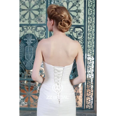 Heißer Verkauf Rüschenschatzausschnitt Organza Hochzeitskleid in China hergestellt