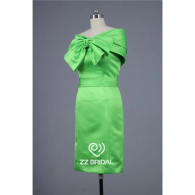 Lovely sheath green knee length short evening dress with bowknot supplier