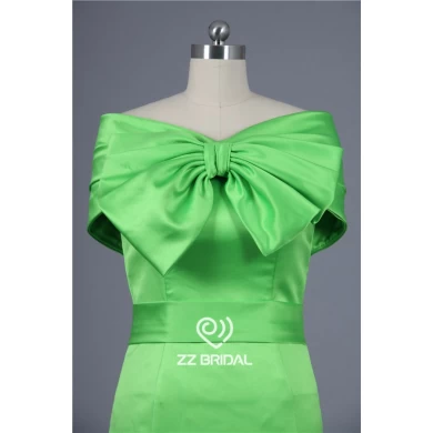可爱绿色膝盖长度修身短晚礼服搭配蝴蝶结供应商