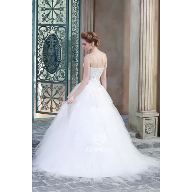 Luxuoso decote tule em camadas vestido de lantejoulas casamento 2.015 fornecedor