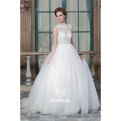 Made in China sleeveless illusion back out princess bridal gown supplier