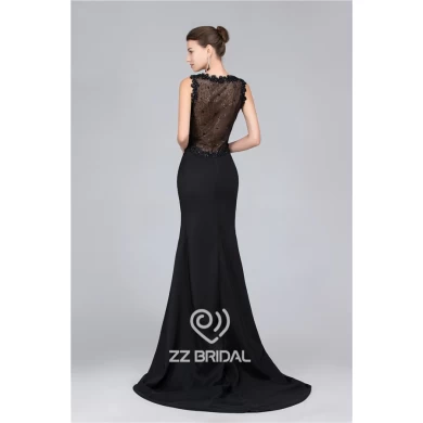 Mermaid style sexy lace V-neck see through back evening dress 2016