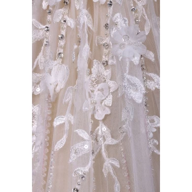 Nieuw design luxe witte kant meisje jurk bruiloft prinses baby baby meisjes lange trein bloem meisje jurken 2019