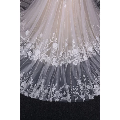 Novo Design de Luxo Branco Rendas Menina Vestido De Casamento Princesa Infantil Do Bebê Meninas Longo trem Flower Girl Dresses 2019