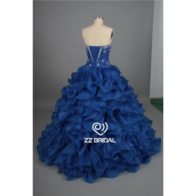 Neue Ankunft Perlen herzförmiger Ausschnitt royalblau Ballkleid quinceanera Kleid Lieferant