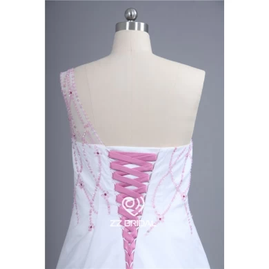 New arrival pink sequined lace-up A-line bridal dress made in China